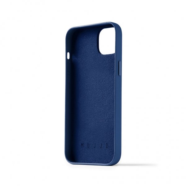 Mujjo iPhone 14 Plus Cover Full Leather Wallet Case Monaco Blue