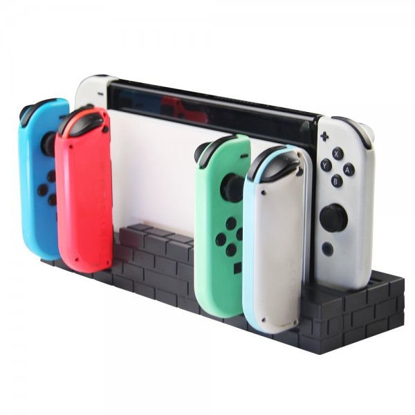 Nintendo Switch Opladningsdock til Joy-Cons med Spilopbevaring Sort