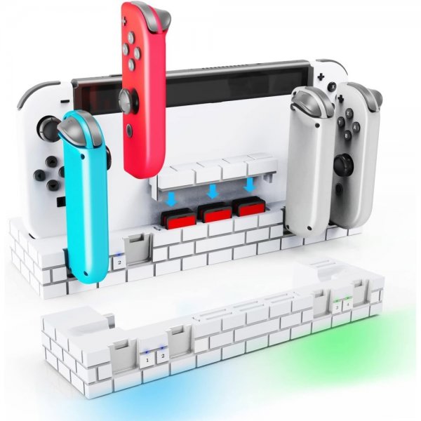 Nintendo Switch Opladningsdock til Joy-Cons med Spilopbevaring Sort