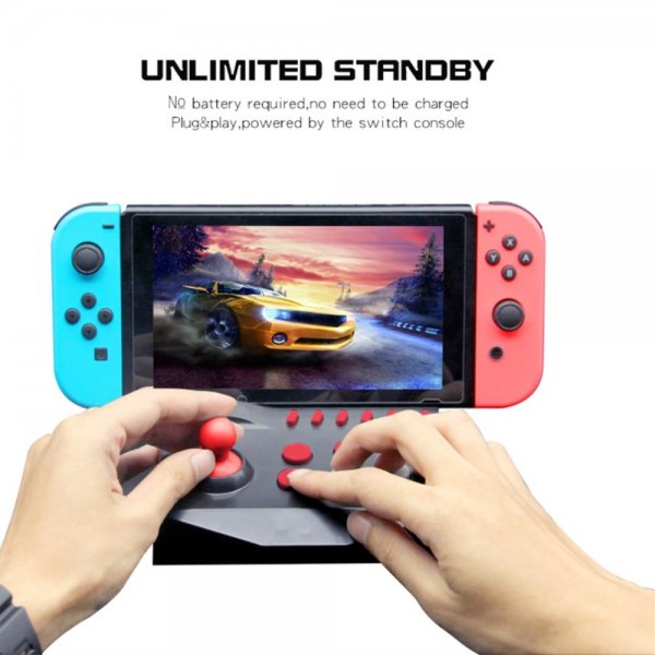Nintendo Switch/Switch Lite Arcade-joystick sort/rød