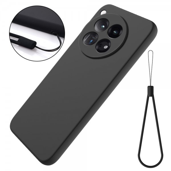 OnePlus 12R Cover med Strap Silikone Sort