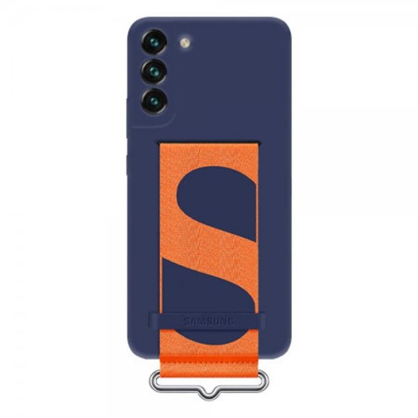 Samsung Original Galaxy S22 Cover i Silikone med Strop Marineblå