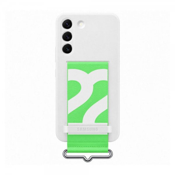 Samsung Original Galaxy S22 Cover Silikone Cover med Rem Hvid