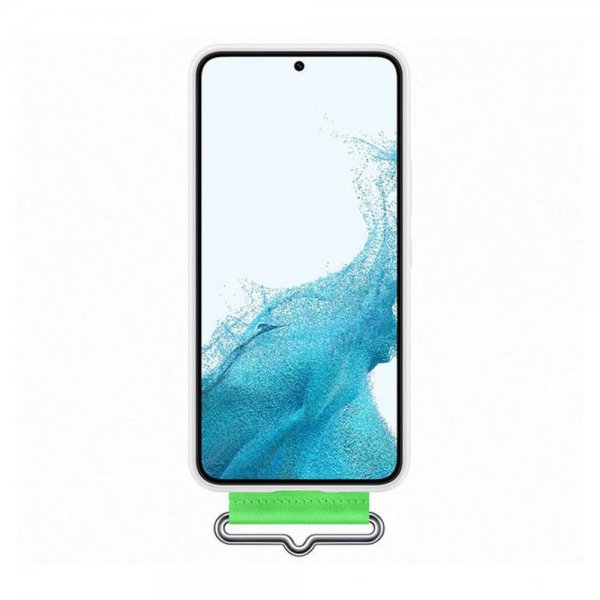 Samsung Original Galaxy S22 Cover Silikone Cover med Rem Hvid