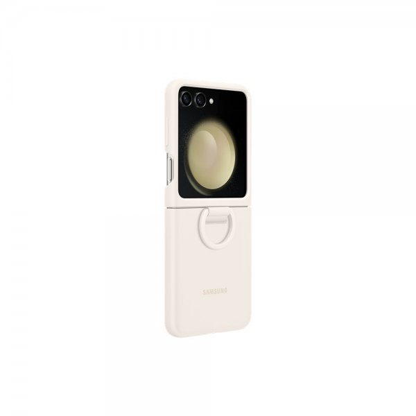 Samsung Original Galaxy Z Flip 5 Cover Silikonecover med ring Cream