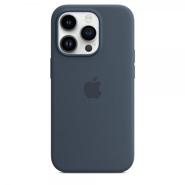 Apple Original iPhone 14 Pro Max Cover Silicone Case MagSafe Storm Blue