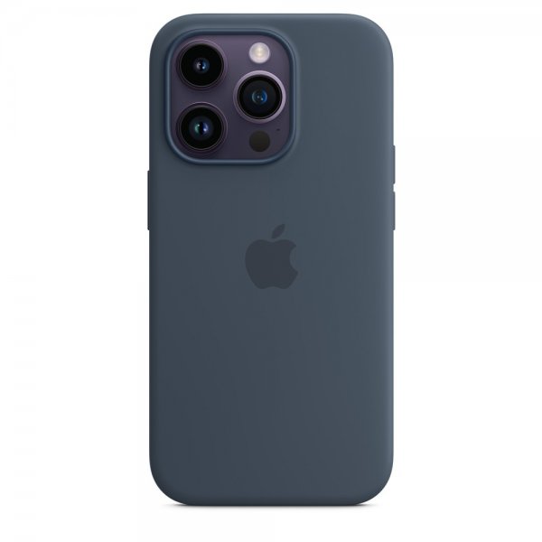 Apple Original iPhone 14 Pro Max Cover Silicone Case MagSafe Storm Blue
