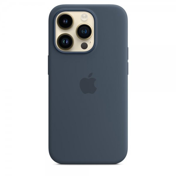 Apple Original iPhone 14 Pro Cover Silikonecover MagSafe Stormblå