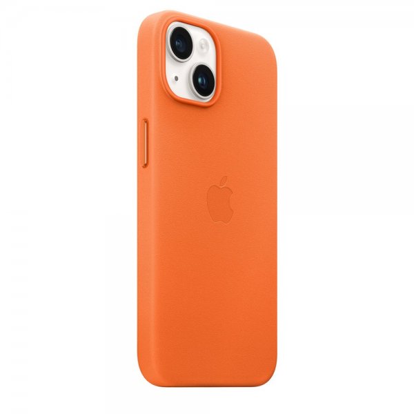 Apple Original iPhone 14 Cover Læder Cover MagSafe Orange