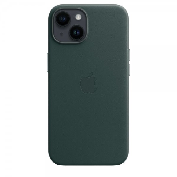 Apple Original iPhone 14 Cover Læder MagSafe Skovgrøn