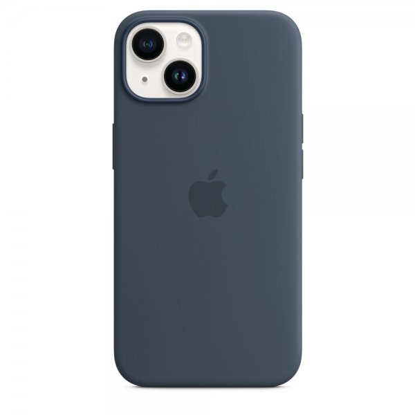 Apple Original iPhone 14 Cover Silicone Case MagSafe Stormblå