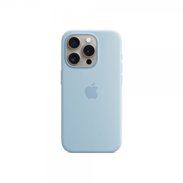 Apple Original iPhone 15 Pro Cover Silikone Cover MagSafe Lyseblå