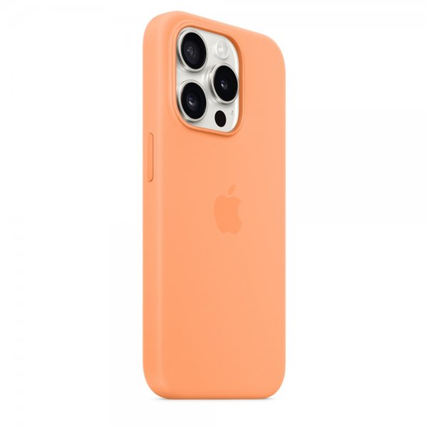 Apple Original iPhone 15 Pro Cover Silikone MagSafe Appelsinsorbet