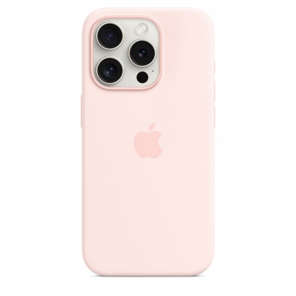 Apple Original iPhone 15 Pro Cover Silikone MagSafe Lys Rosa