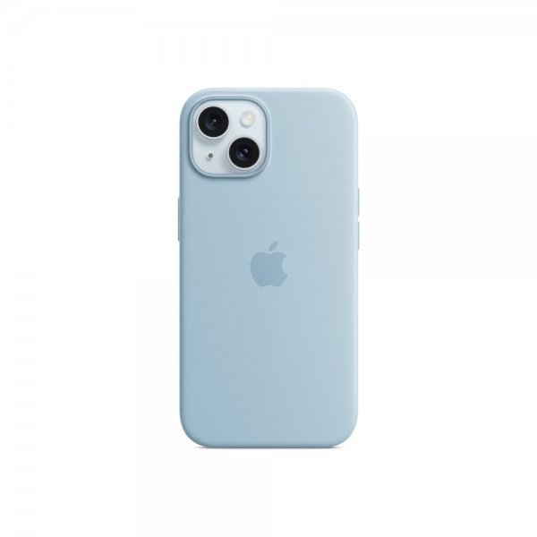 Apple Original iPhone 15 Cover Silikone Cover MagSafe Lyseblå