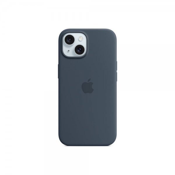 Apple Original iPhone 15 Cover Silikone Cover MagSafe Stormblå