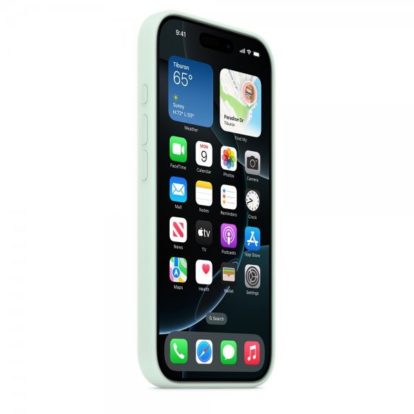 Apple Original iPhone 16 Pro Max Cover Silikone Cover MagSafe Akvamarin