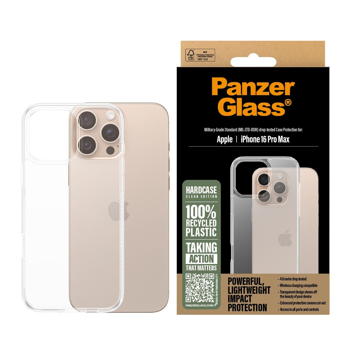 PanzerGlass iPhone 16 Pro Max Cover HardCase Klar