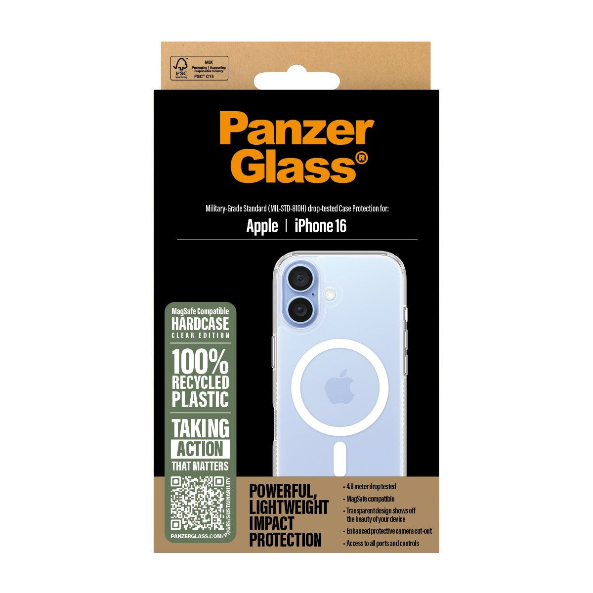 PanzerGlass iPhone 16 Cover HardCase MagSafe Klar