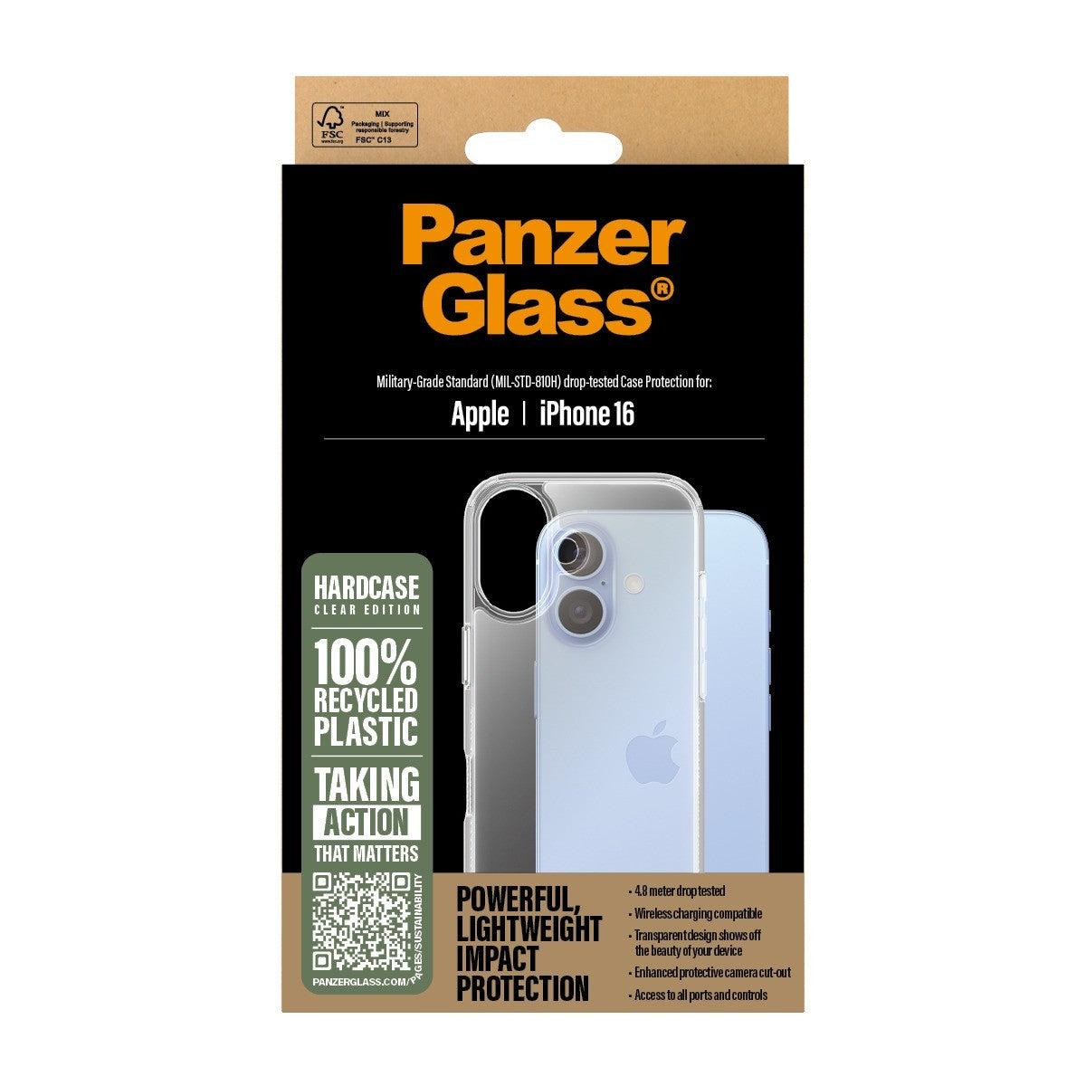 PanzerGlass iPhone 16 Cover HardCase Klar