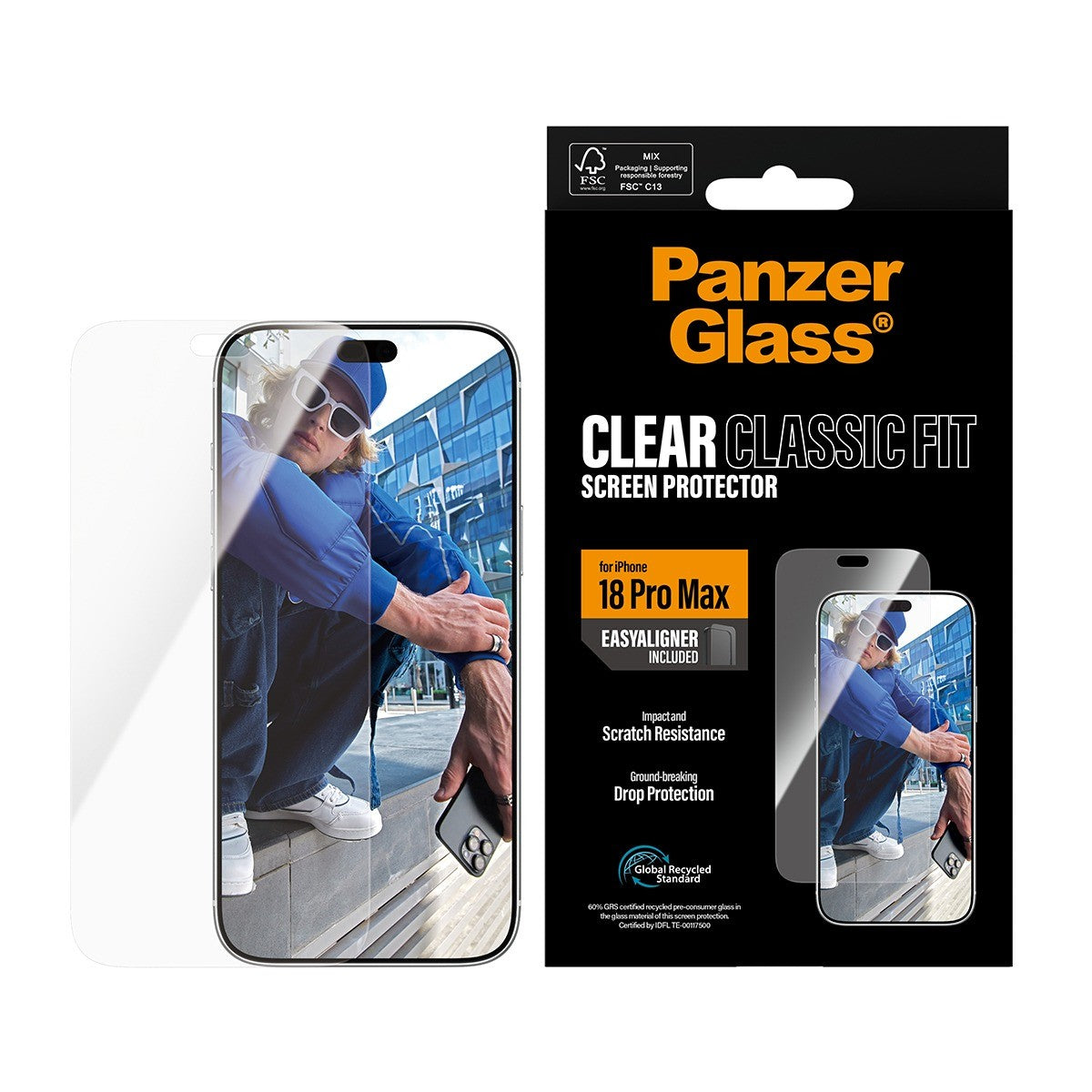 PanzerGlass iPhone 18 Pro Max Skærmbeskytter Classic Fit EasyAligner