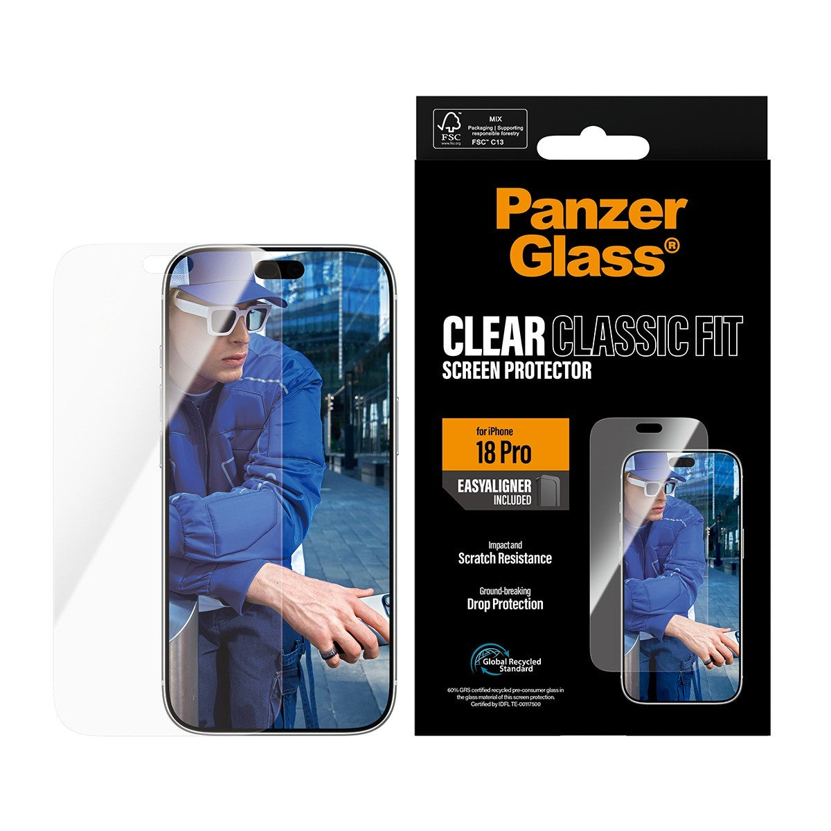 PanzerGlass iPhone 18 Pro Skærmbeskytter Classic Fit EasyAligner