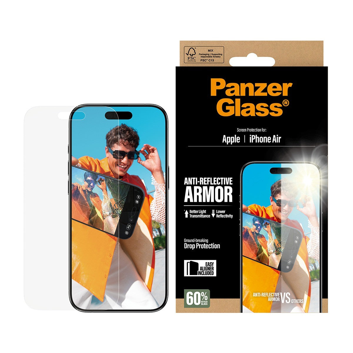 PanzerGlass iPhone Air Skærmbeskytter Ultra-Wide Fit Anti-reflective EasyAligner