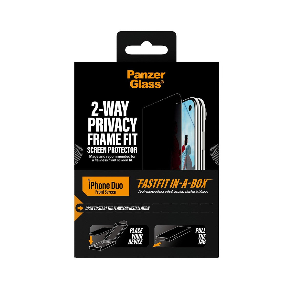 PanzerGlass iPhone Duo Skærmbeskytter Frame Fit Privacy Fastfit