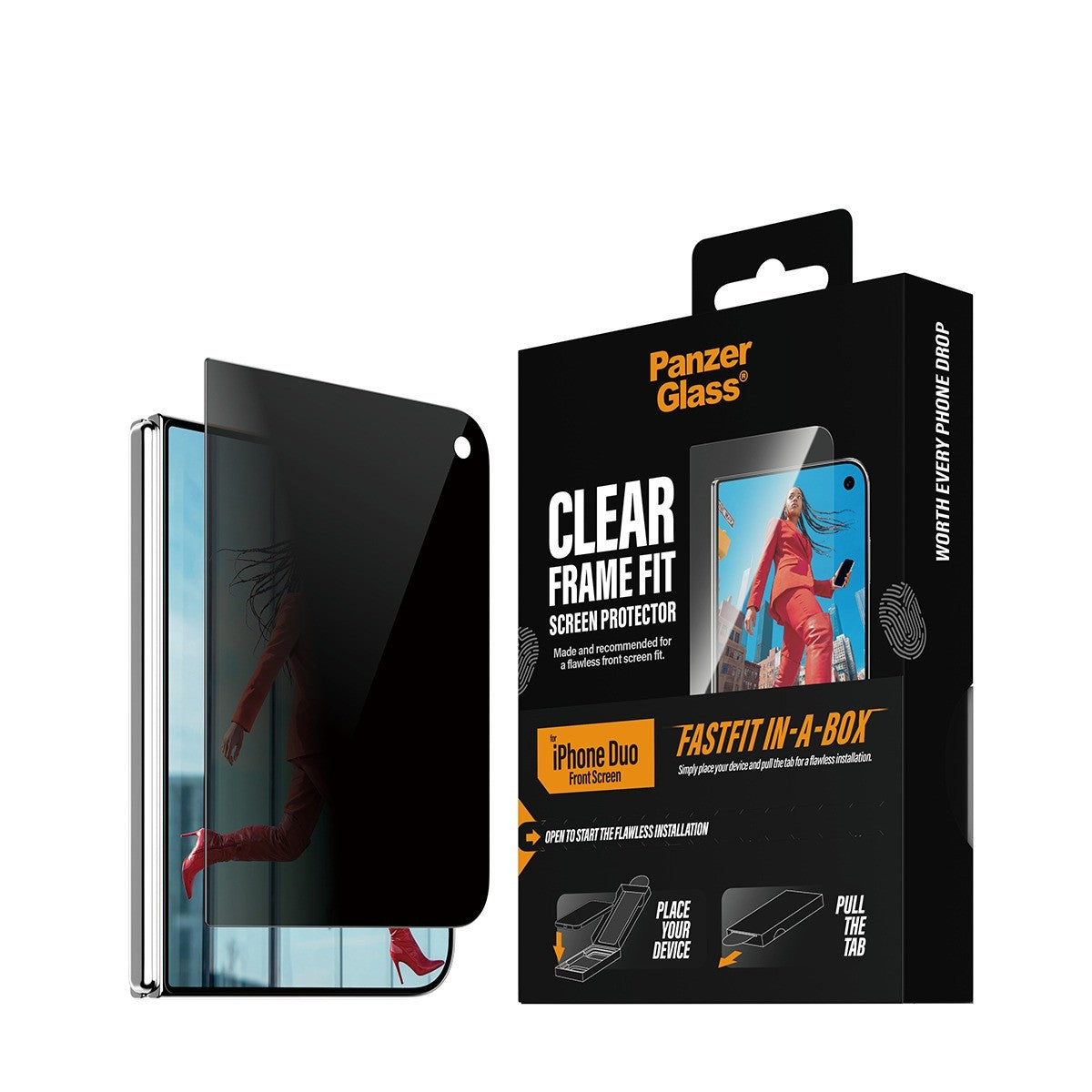 PanzerGlass iPhone Duo Skærmbeskytter Frame Fit Privacy Fastfit