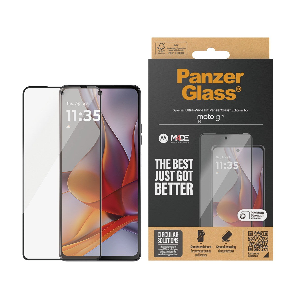 PanzerGlass Motorola Moto G75 Skærmbeskytter Ultra-Wide Fit