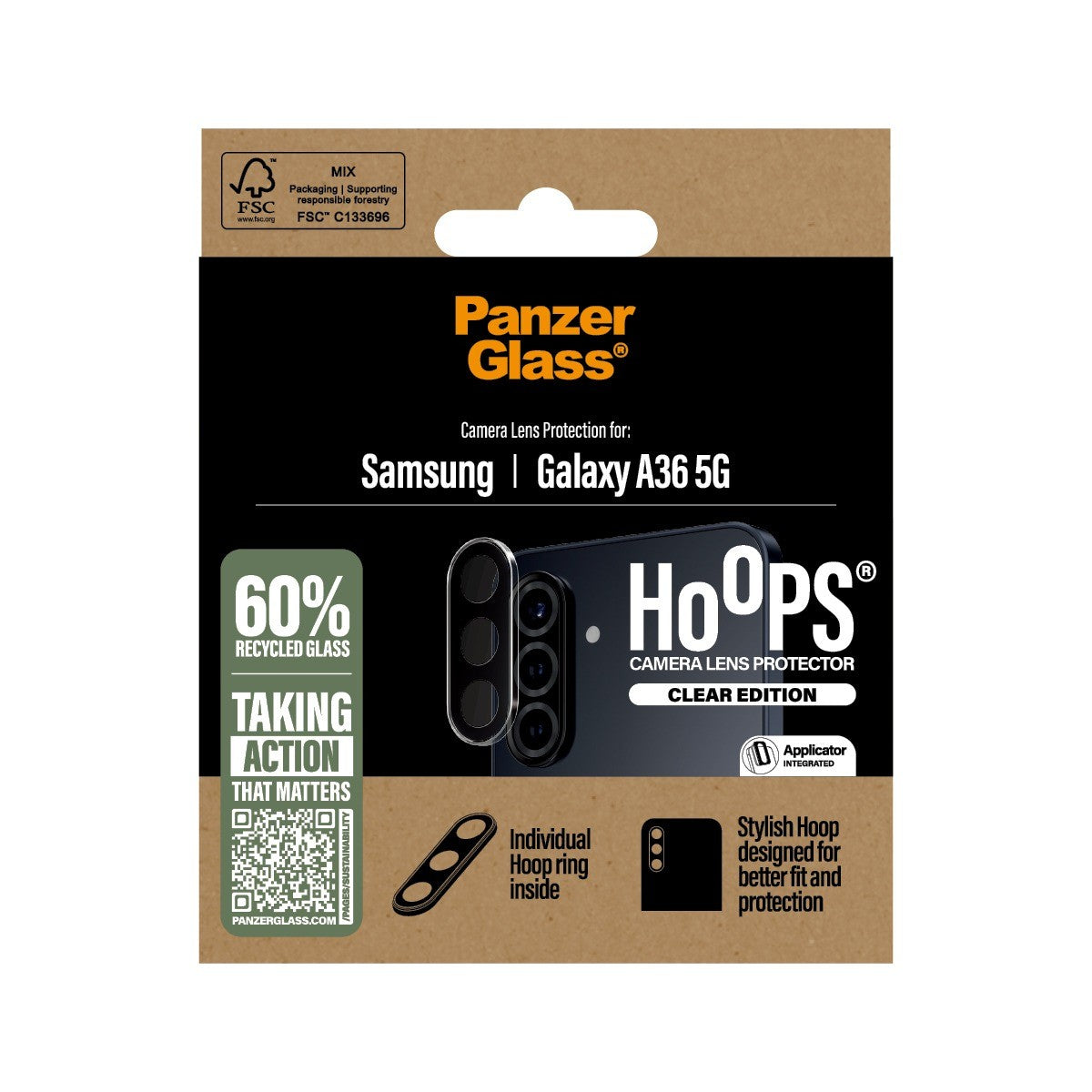PanzerGlass Samsung Galaxy A36 Kameralinsebeskytter Hoops Klar