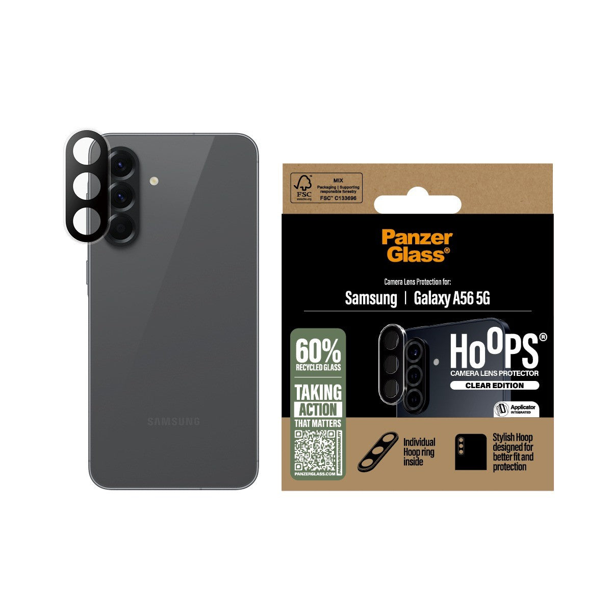 PanzerGlass Samsung Galaxy A56 Kameralinsebeskytter Hoops Klar