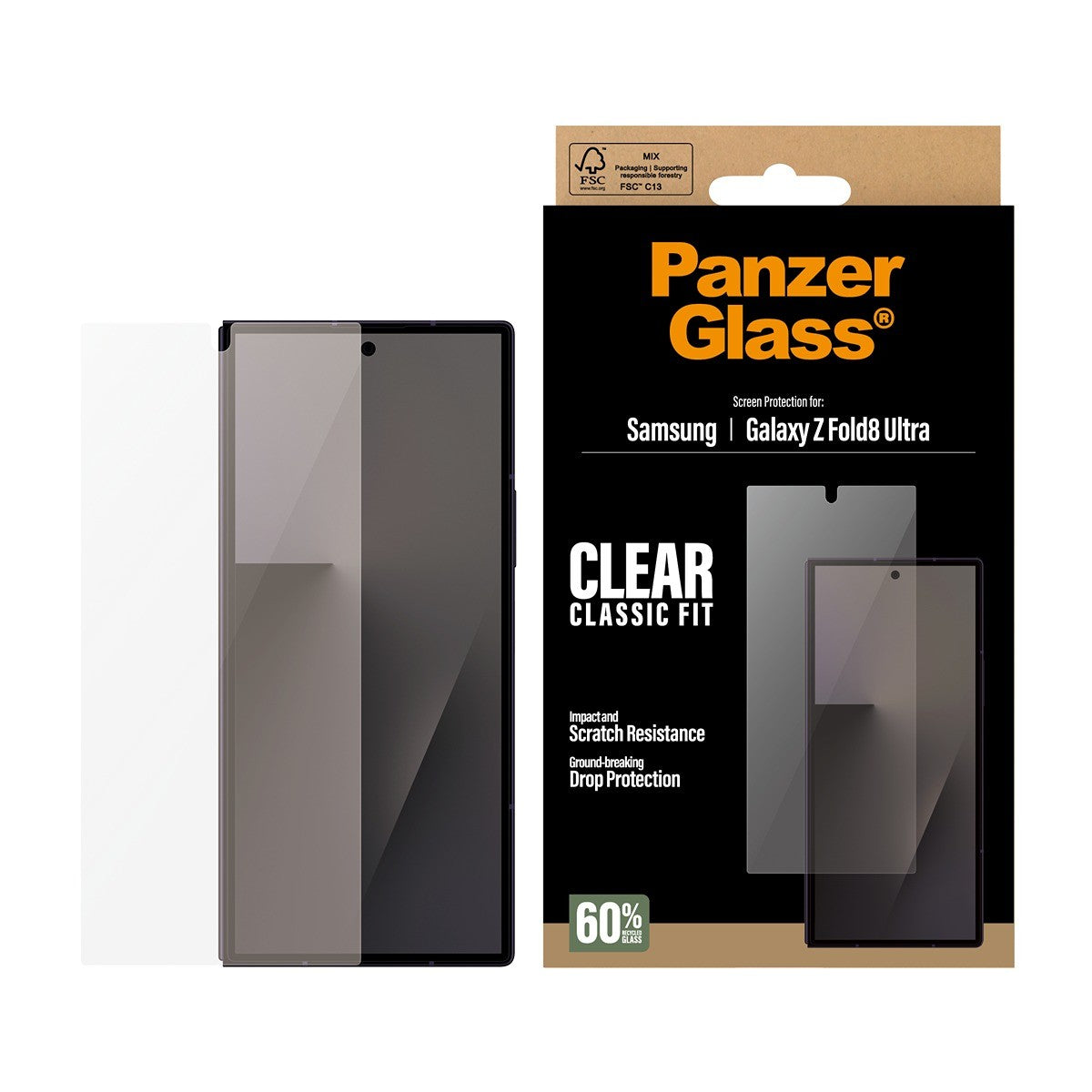 PanzerGlass Samsung Galaxy Z Fold 8 Ultra Skærmbeskytter Classic Fit