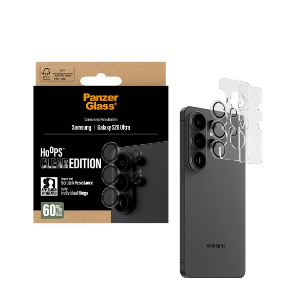 PanzerGlass Samsung Galaxy S26 Ultra Kamerabeskyttelse Hoops Transparent
