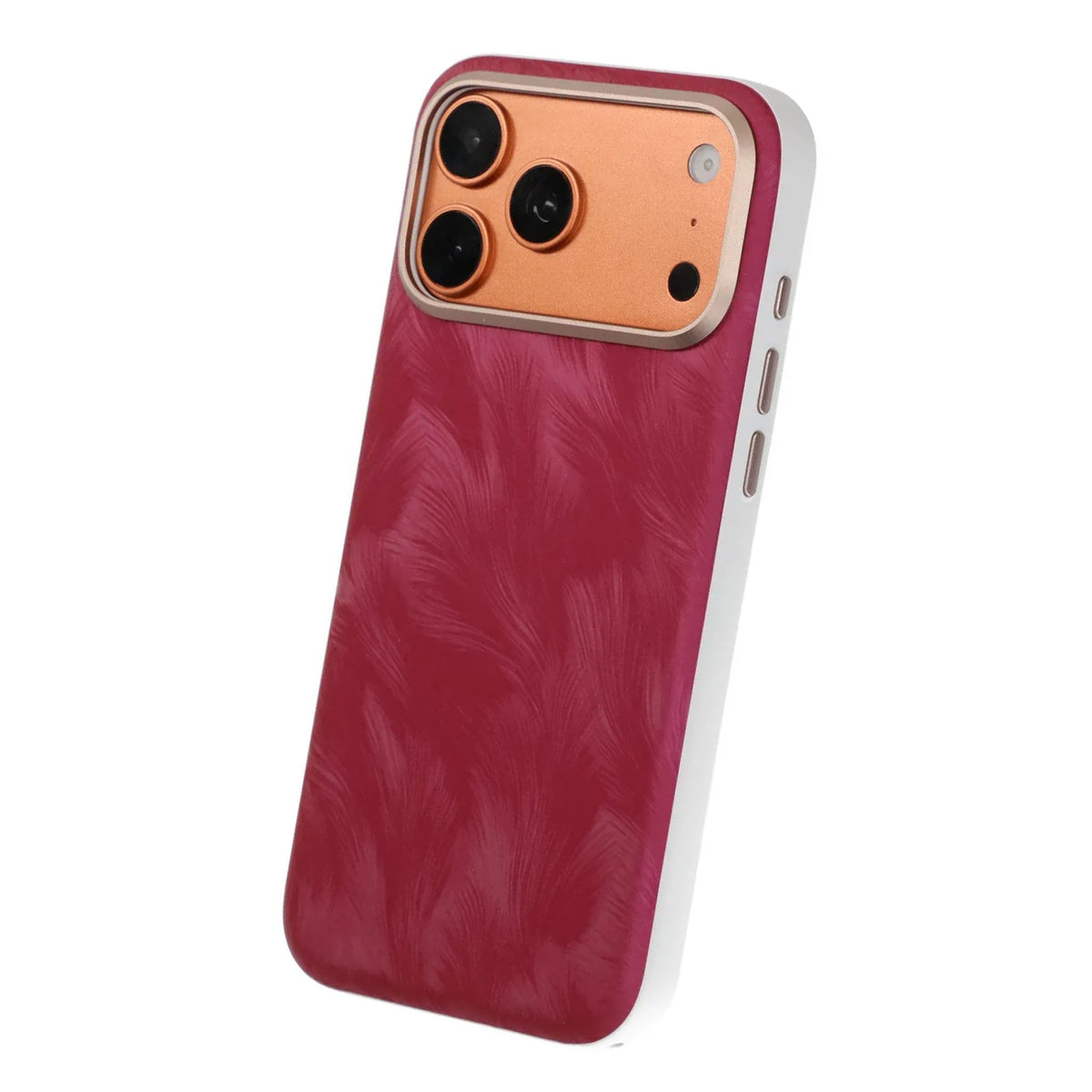iPhone 17 Pro Max/iPhone 18 Pro Max Cover med plumtekstur MagSafe Rød
