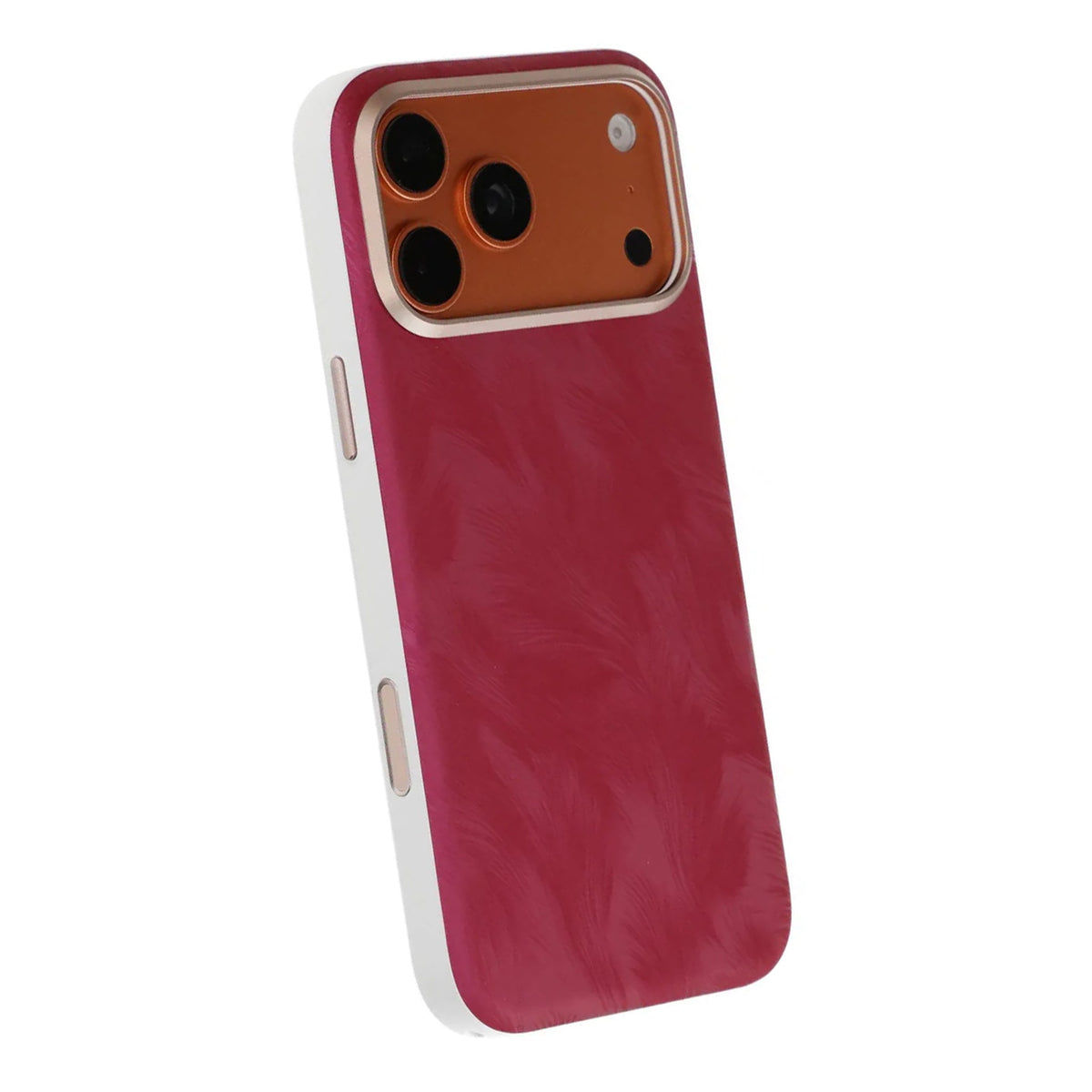iPhone 17 Pro Max/iPhone 18 Pro Max Cover med plumtekstur MagSafe Rød