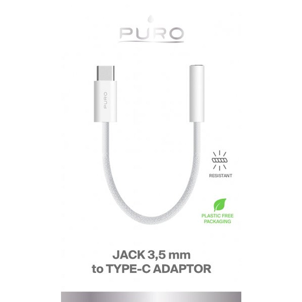 Puro Adapter USB-C til 3.5mm AUX Hvid