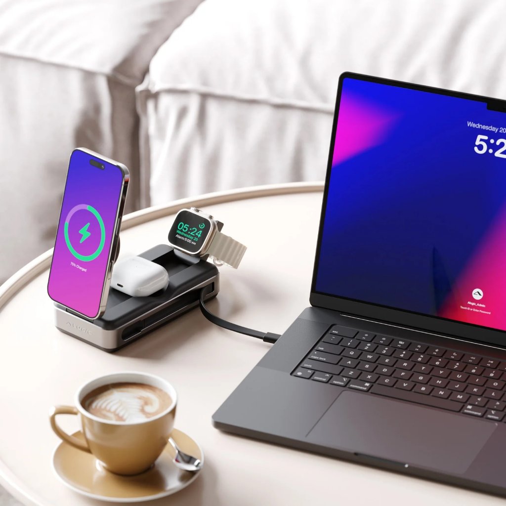Alogic Powerbank Roam 21 000mAh 6-in-1 Qi2 100W USB-C Sort