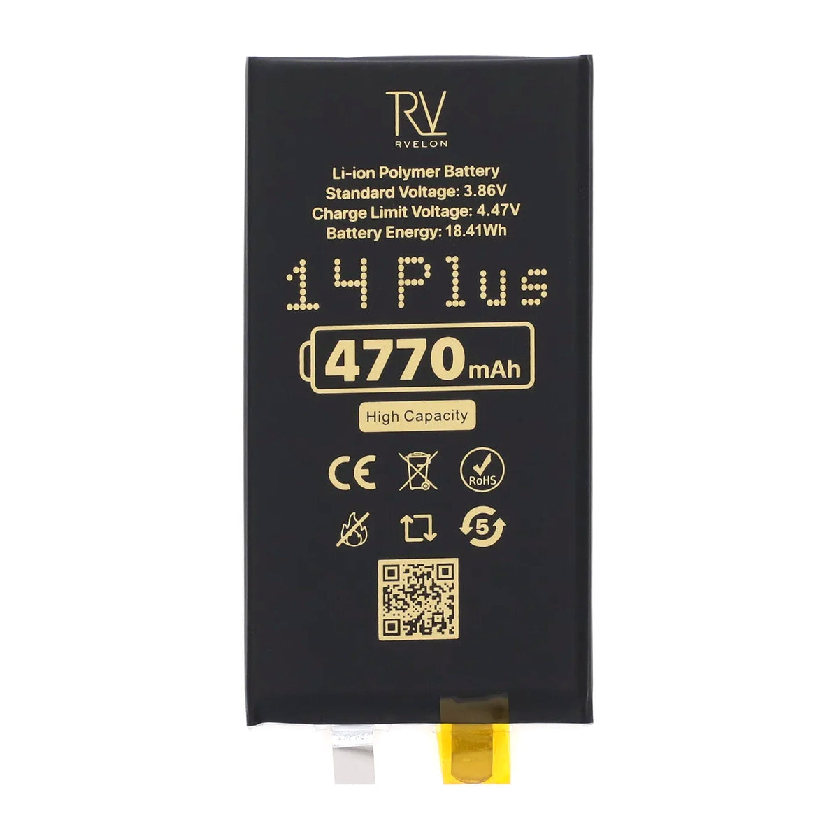 Rvelon Batteri til iPhone 14 Plus 4770mAh uden flexkabel