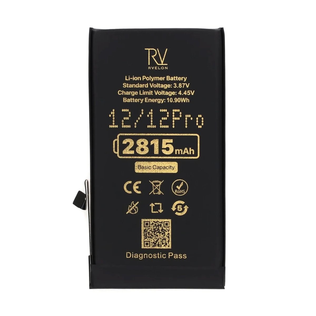 Rvelon Batteri til iPhone 12 og 12 Pro – 2815 mAh Original kapacitet