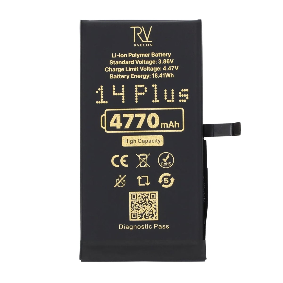 Rvelon Batteri til iPhone 14 Plus – 4770 mAh høj kapacitet
