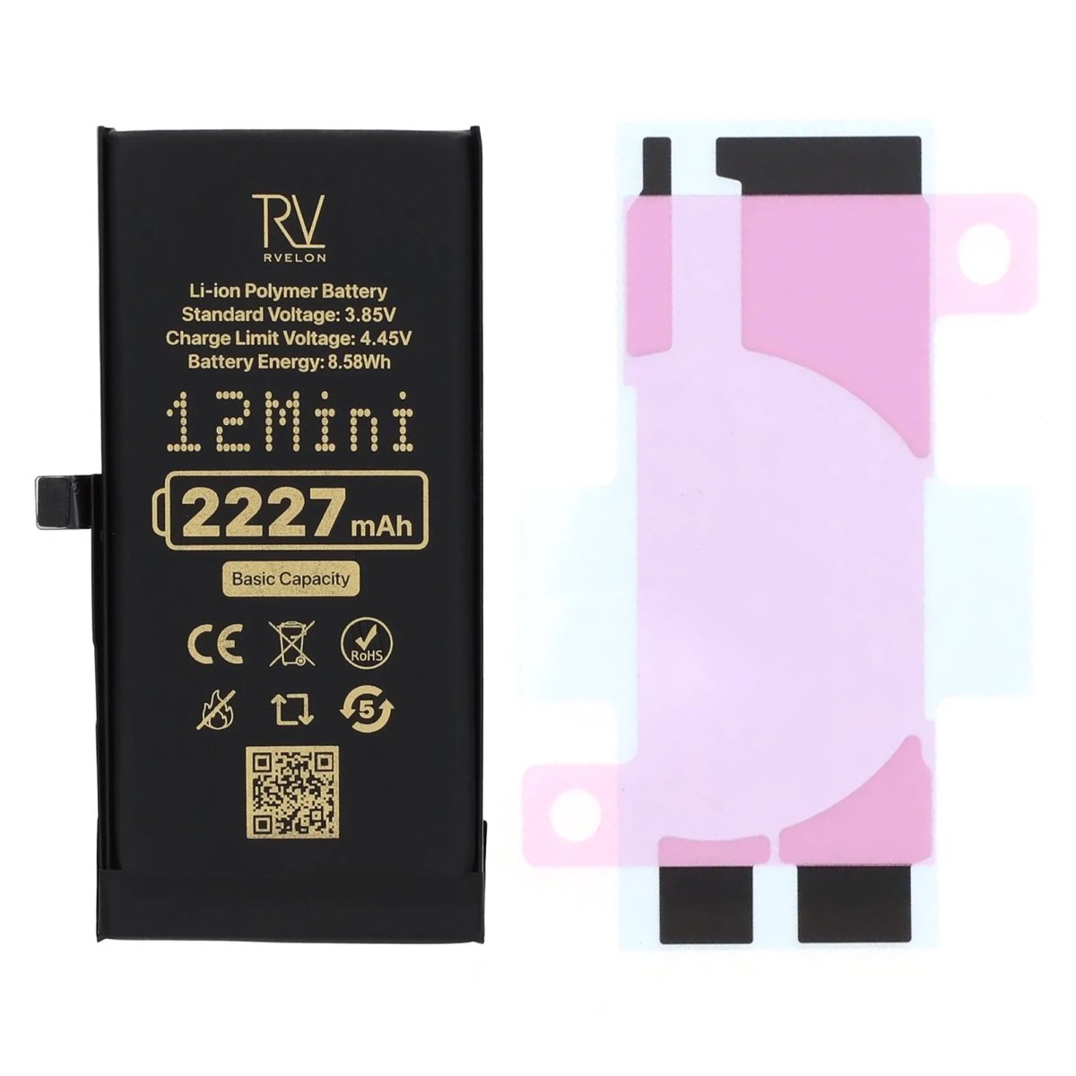 Rvelon Premium Batteri til iPhone 12 Mini - 2227mAh