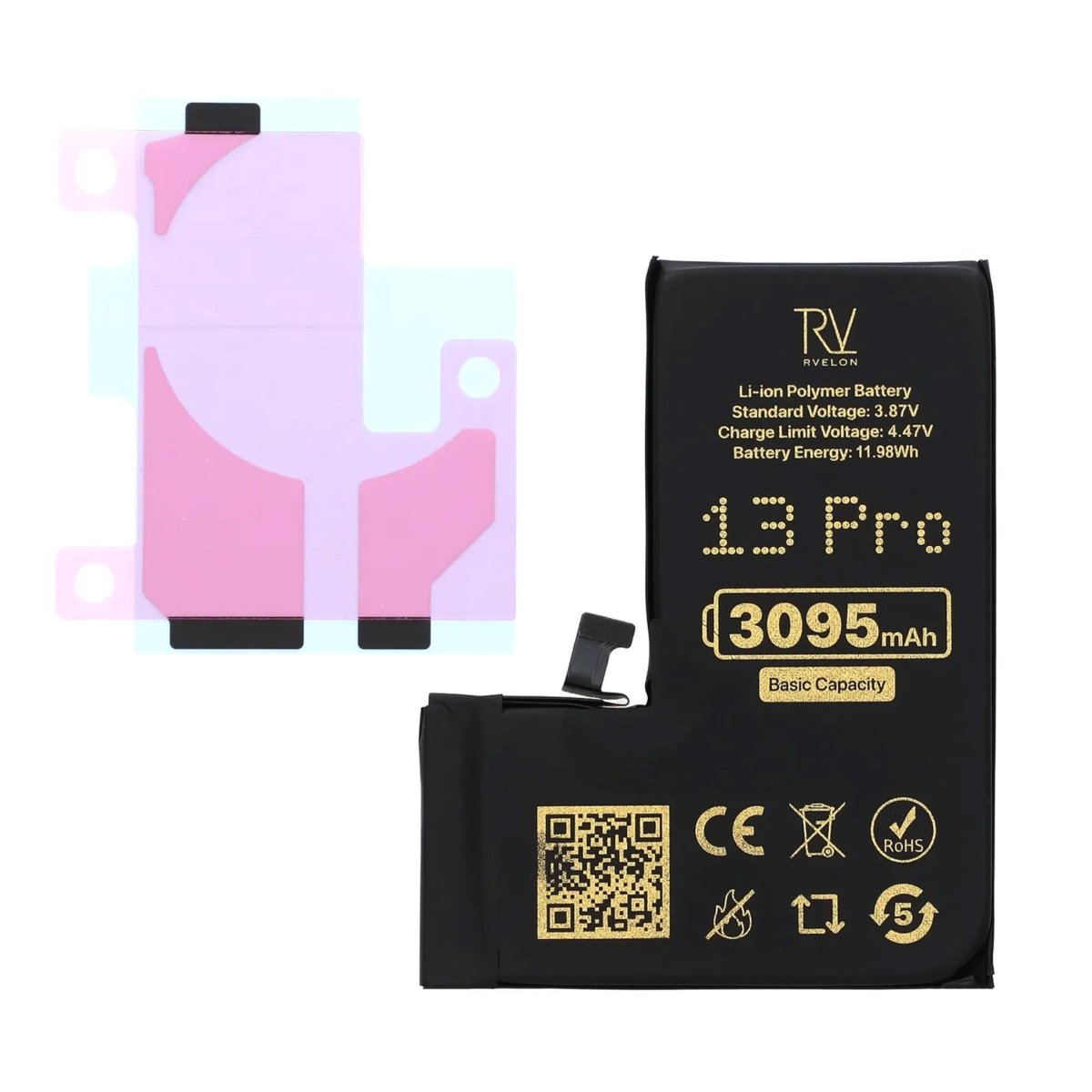 Rvelon Premium Batteri til iPhone 13 Pro - 3095mAh