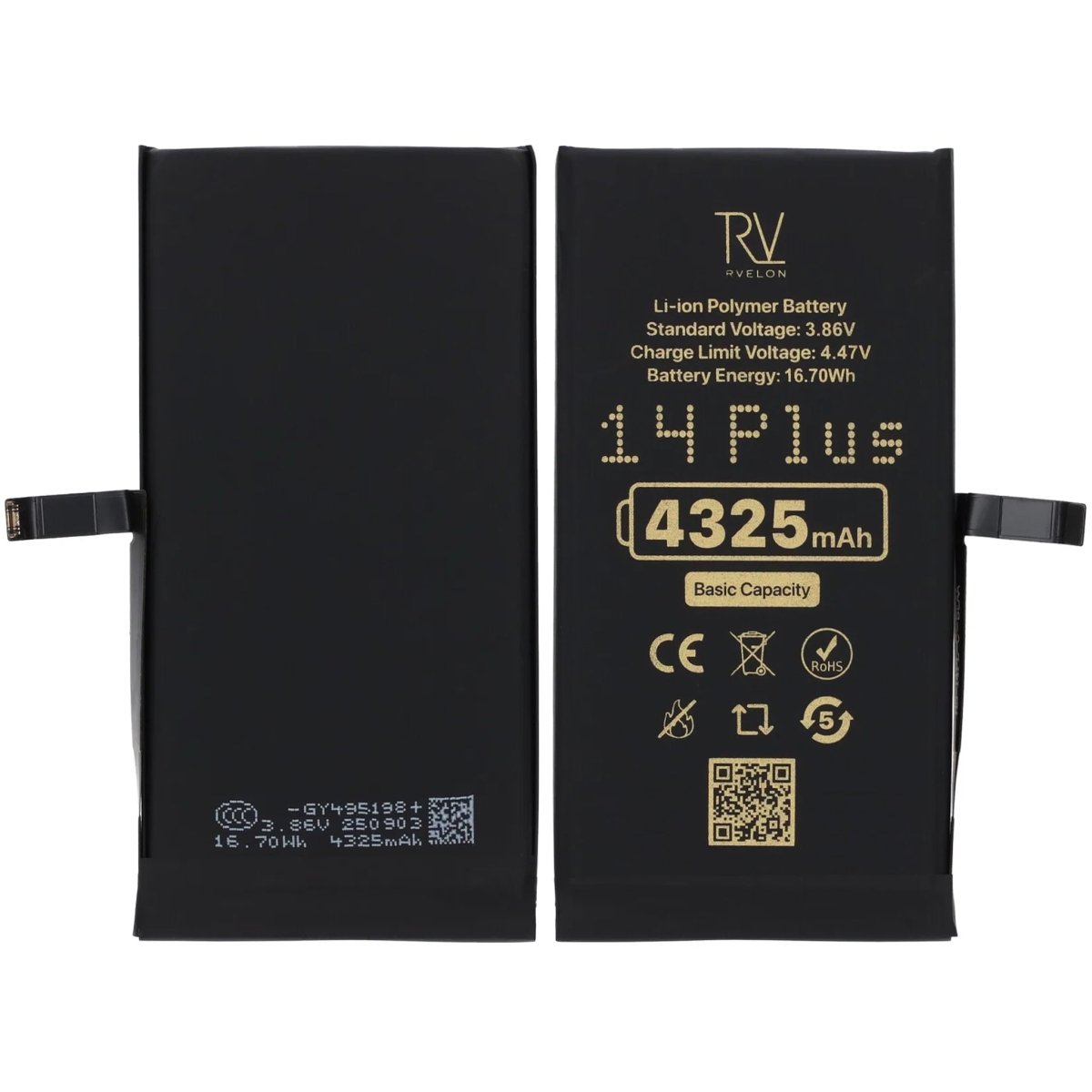 Rvelon Premium Batteri til iPhone 14 Plus - 4325mAh