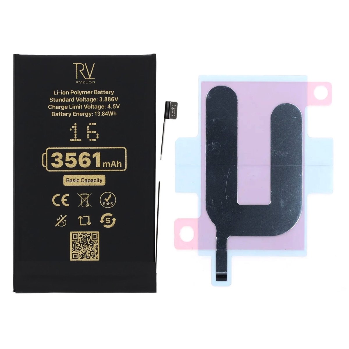 Rvelon Premium Batteri til iPhone 16 - 3561mAh
