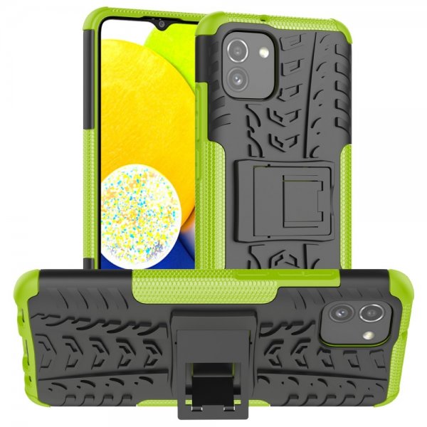 Samsung Galaxy A03 Cover Dækmønster Stativfunktion Grøn