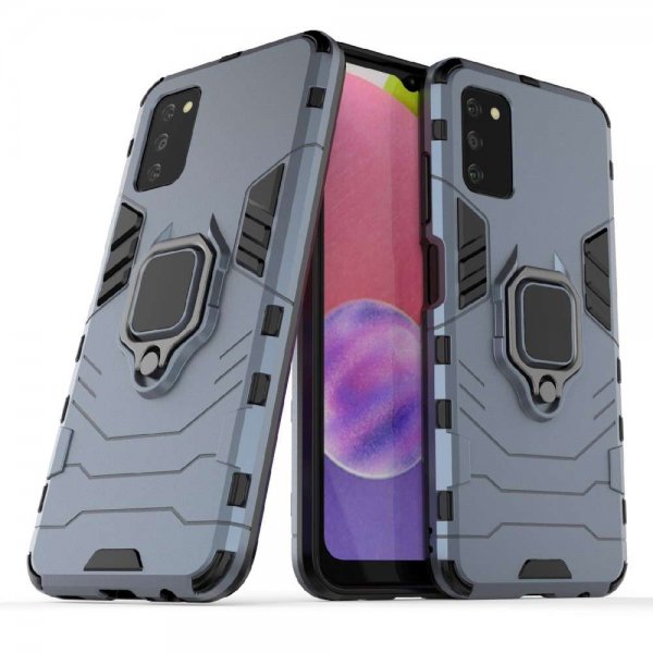 Samsung Galaxy A03s Cover med Ringholder Blå