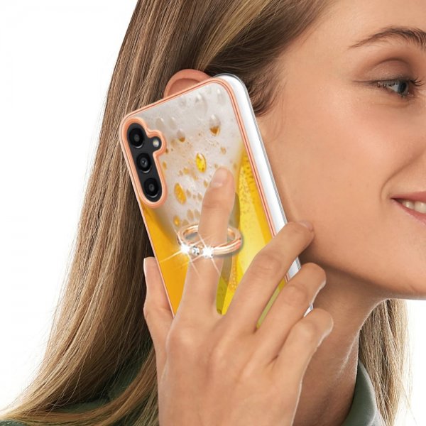 Samsung Galaxy A14 Cover med Fingerring Motiv Øl