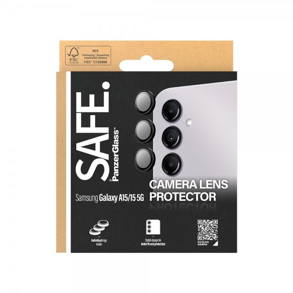 SAFE by PanzerGlass Samsung Galaxy A15 Kamerabeskyttelse Sort
