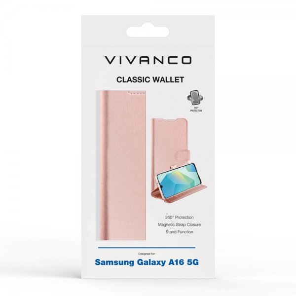 Vivanco Samsung Galaxy A16 Etui Classic Wallet Rosaguld